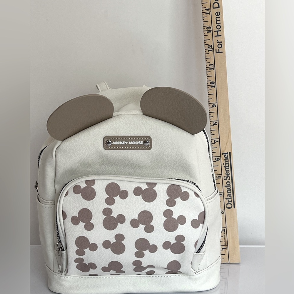 Adorable Khaki and Cream Mickey Mouse Backpack with Iconic Ears.  New with Tags. - Picture 10 of 14